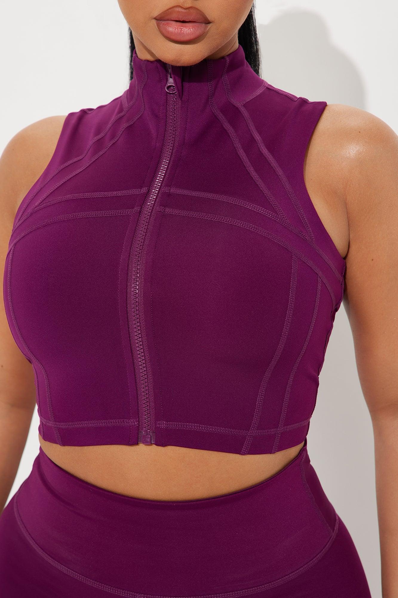 Take A Spin Elevate Active Top - Plum Product Image