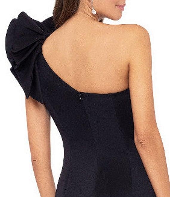 Betsy & Adam Petite Size One Shoulder Flower Detail Sleeveless Sheath Dress Product Image