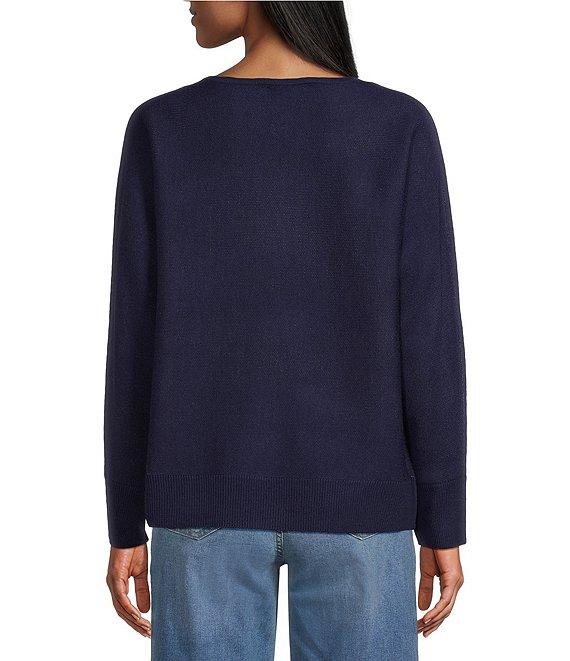 Nurture by Westbound Petite Size Floral Pattern Crew Neck Pullover Sweater Product Image