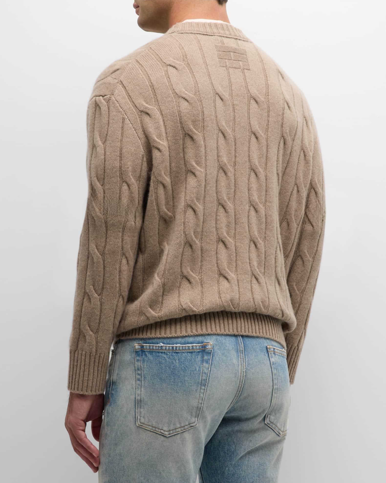 Mens Cable-Knit Cashmere Sweater Product Image