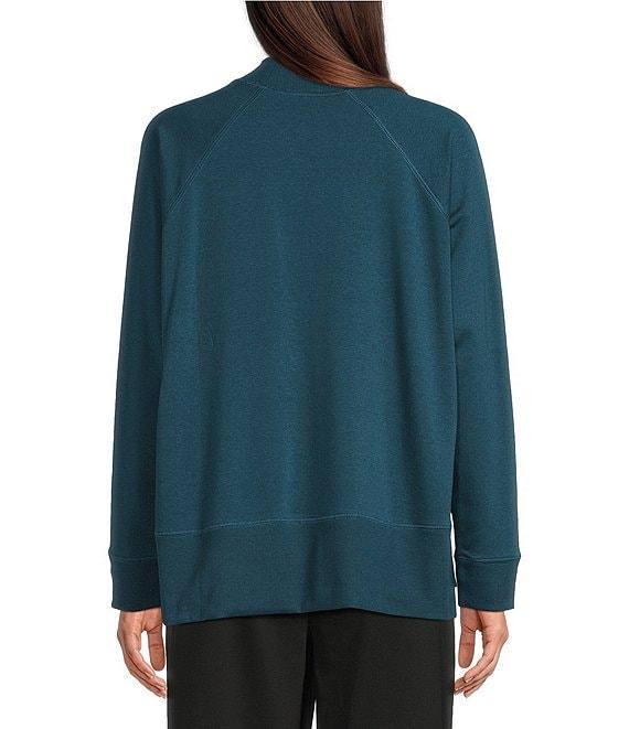 Eileen Fisher Organic Cotton Blend Soft Knit High Neck Long Sleeve Top Product Image
