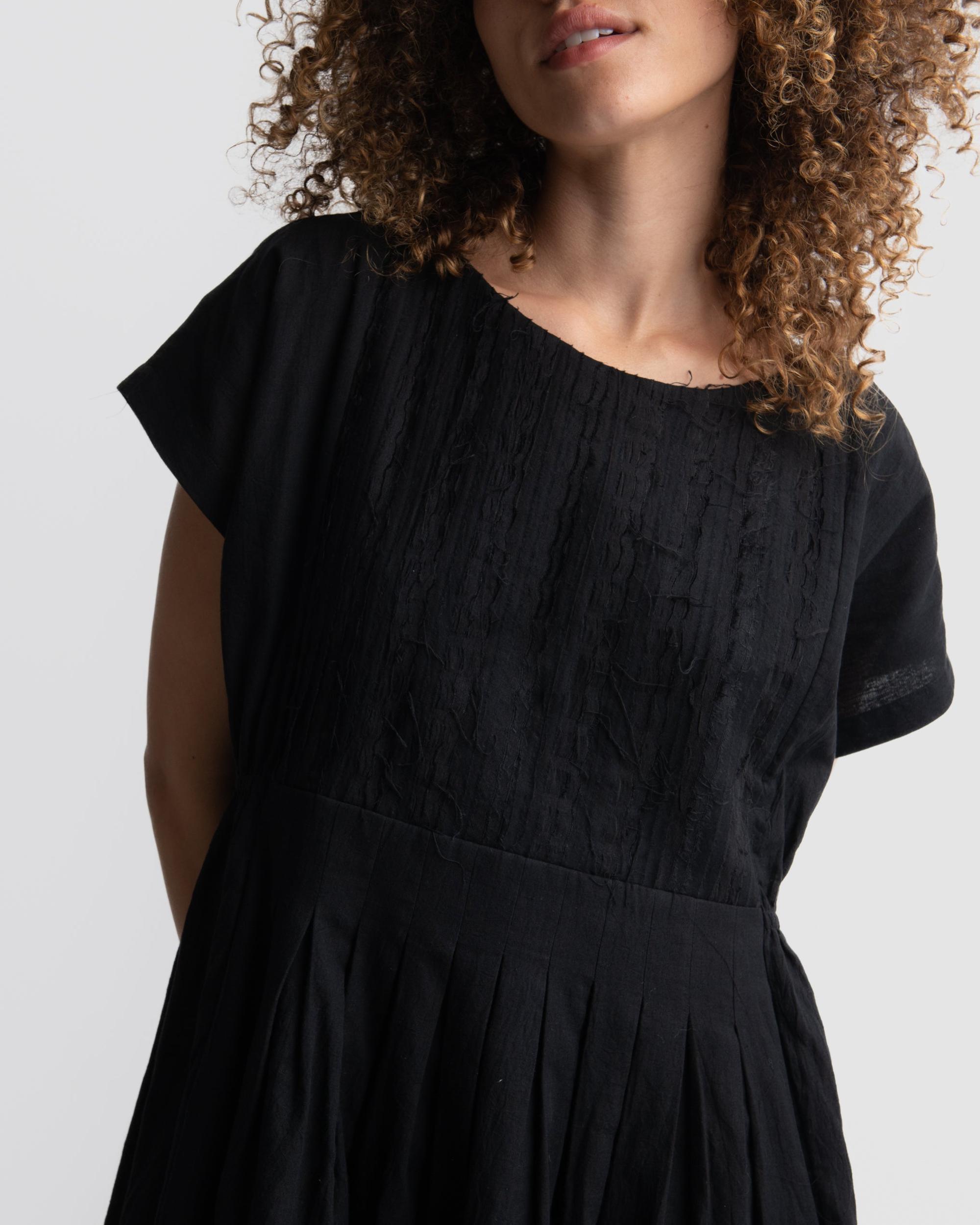 Black relaxed fit short dress Product Image