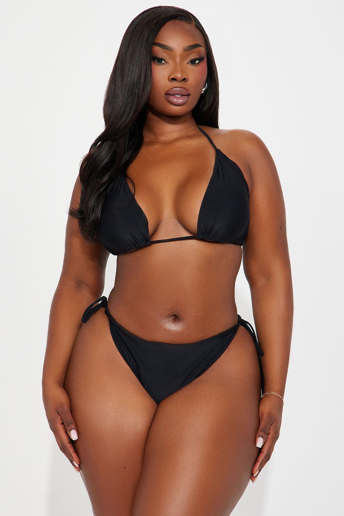 Vacations On The Sand 3 Piece Bikini Set - Black/White Product Image