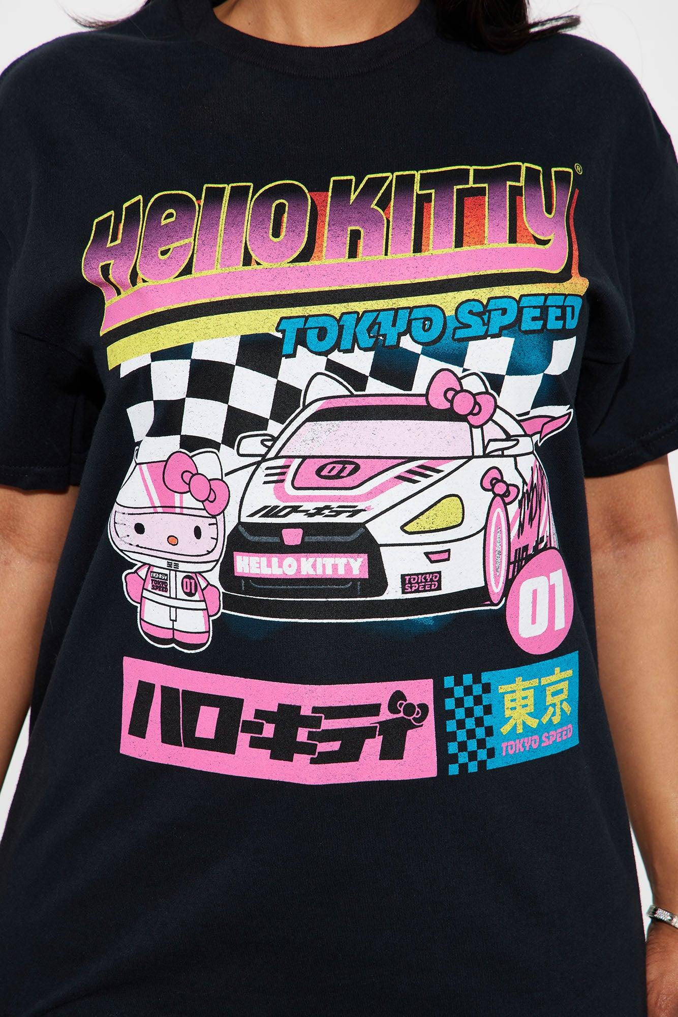 Hello Kitty Racing Oversized Tee - Black Product Image