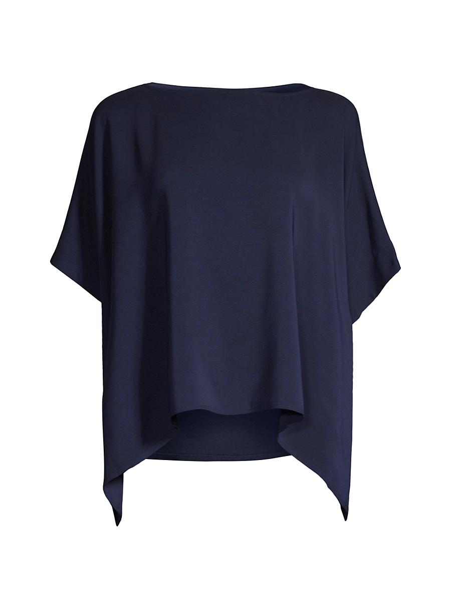 Womens Stretch Crepe Handkerchief Blouse Product Image