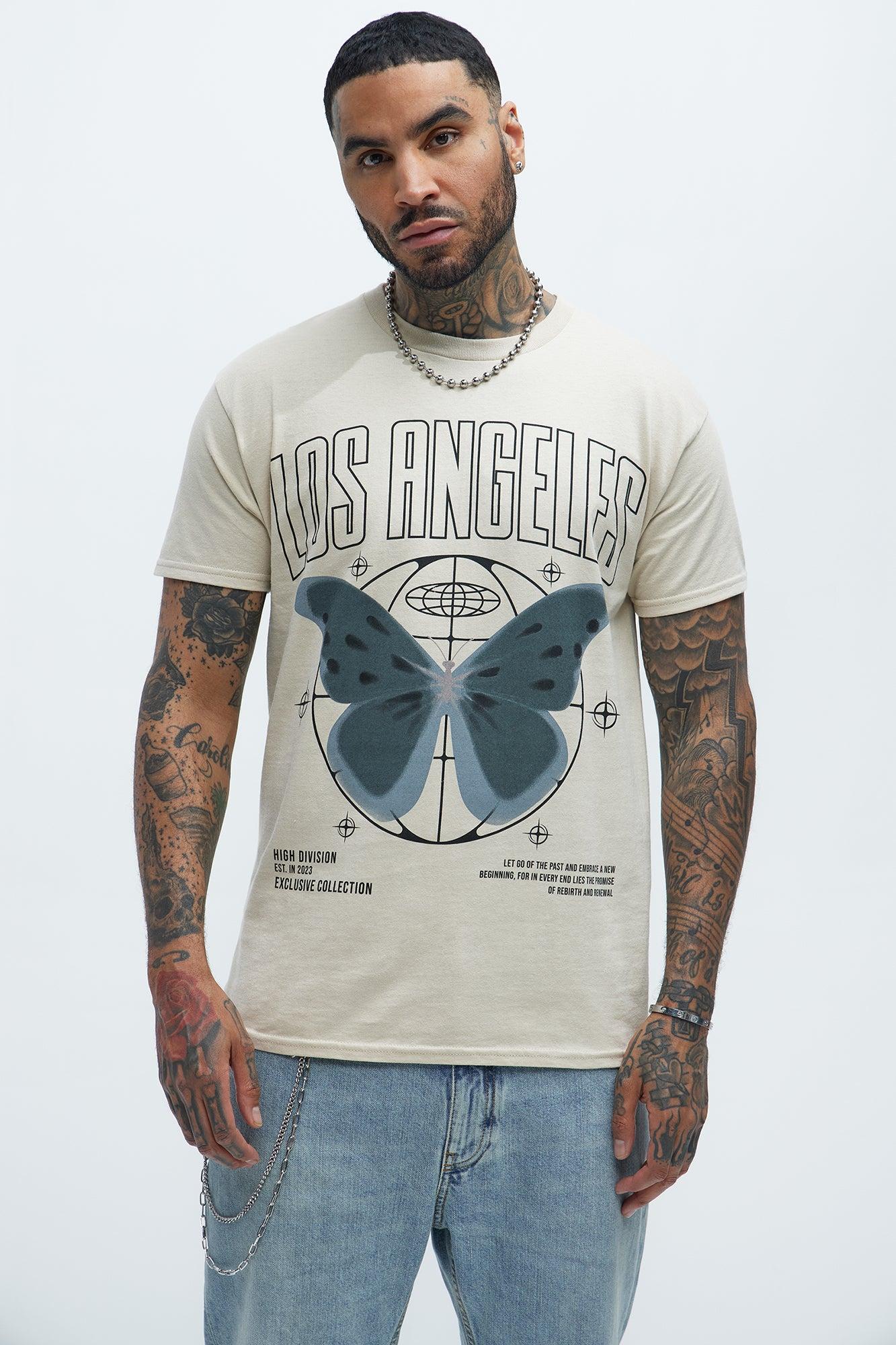 Los Angeles Butterfly Short Sleeve Tee - Sand Product Image