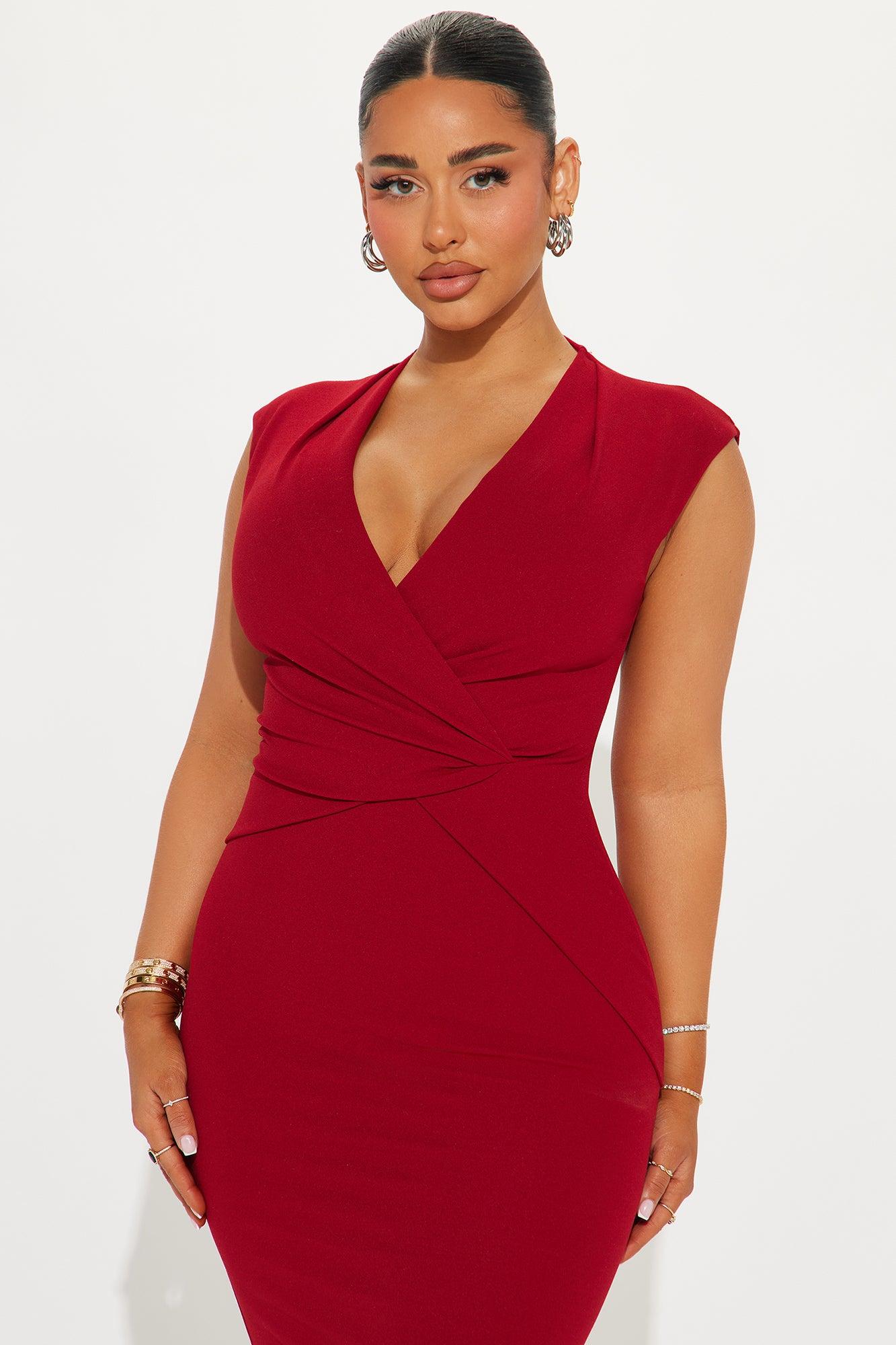 Elena Sleeveless Maxi Dress - Red Product Image