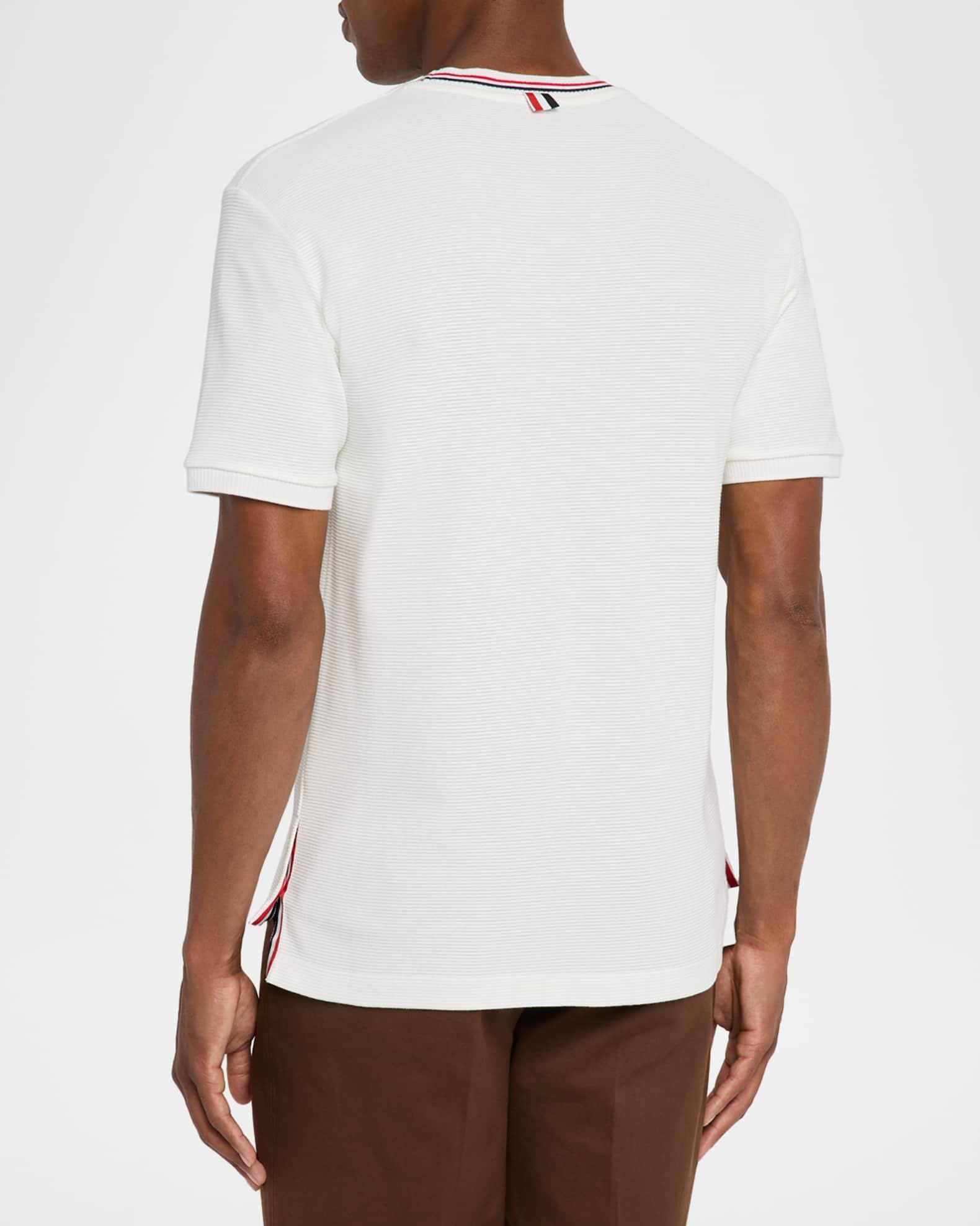 Men's Stripe-Neck Trim Waffle Knit T-Shirt Product Image