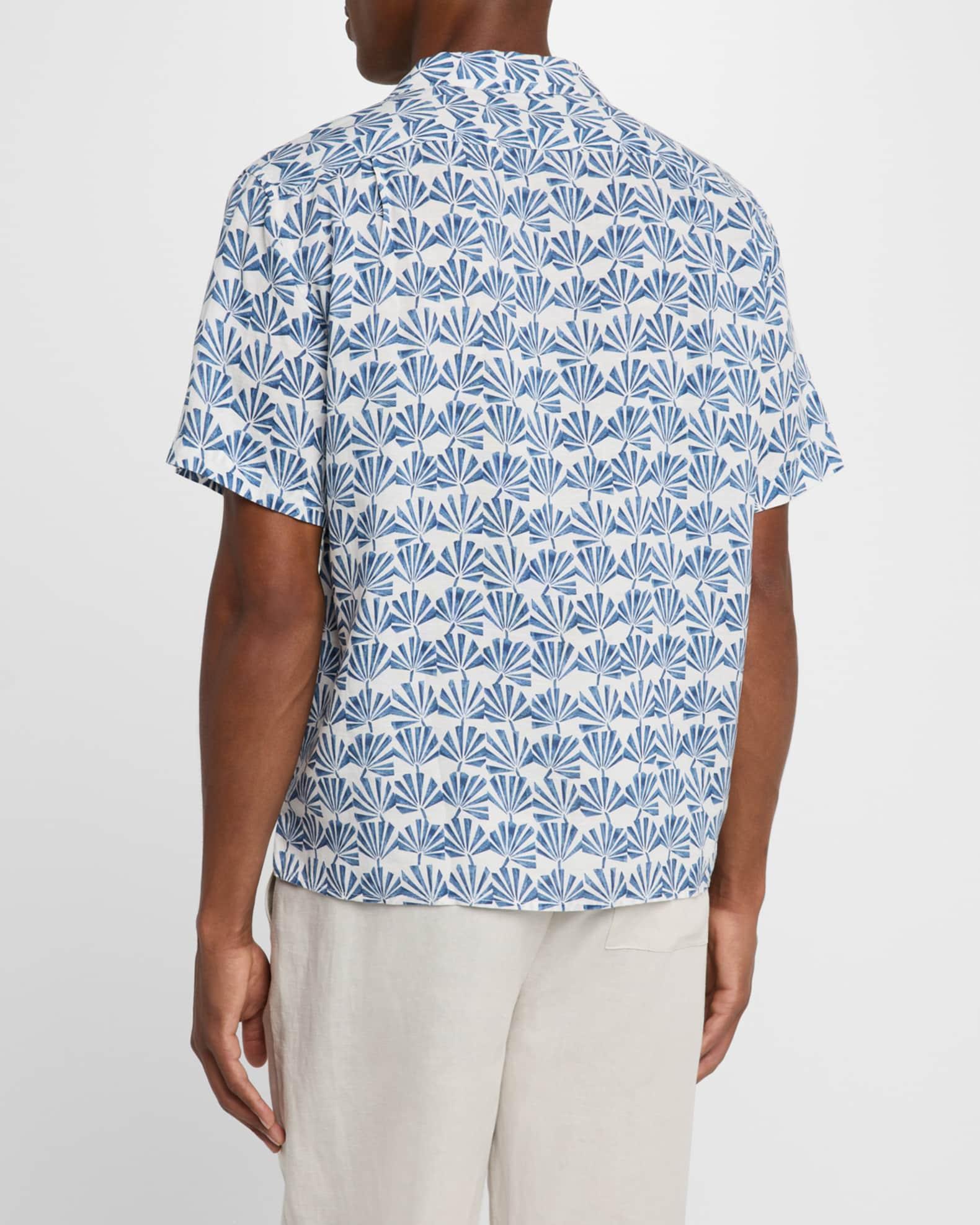 Men's Air Linen Geometric Palms Camp Shirt Product Image