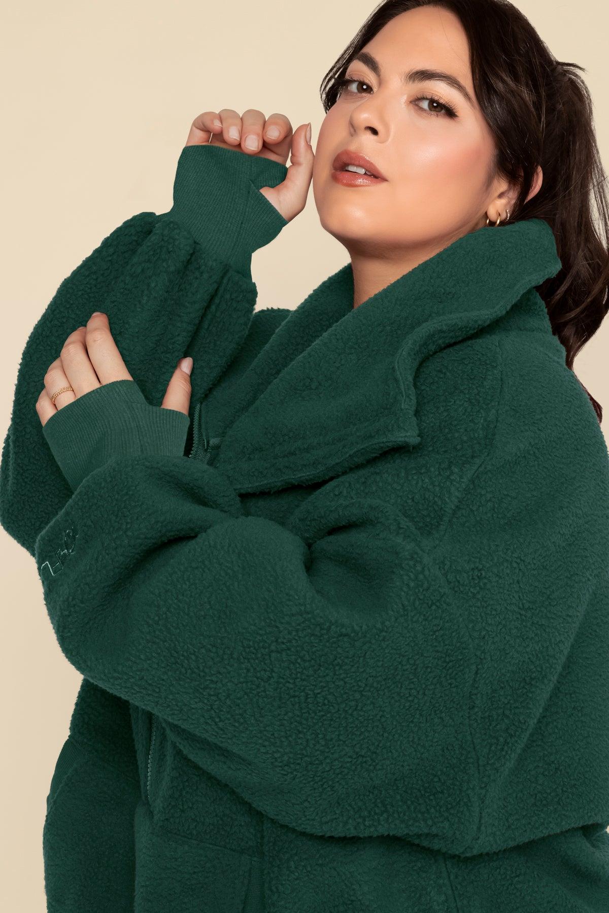 Big Hug Fleece Half Zip Sweater - Pine Product Image