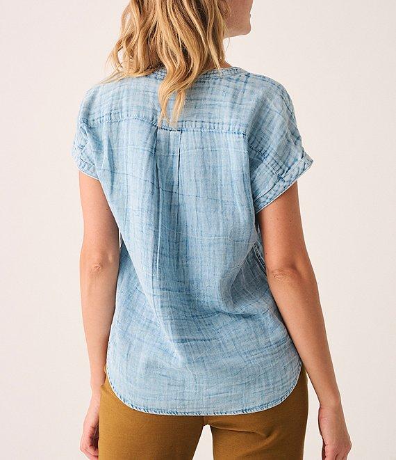 Faherty Dream Organic Cotton Gauze Short Sleeve Desmond Top Product Image