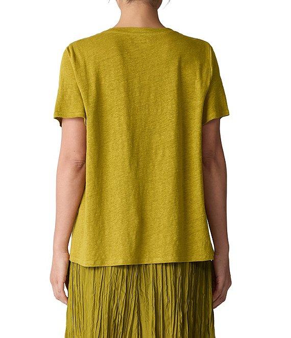 Eileen Fisher Organic Linen Jersey Crew Neck Short Sleeve Tee Product Image