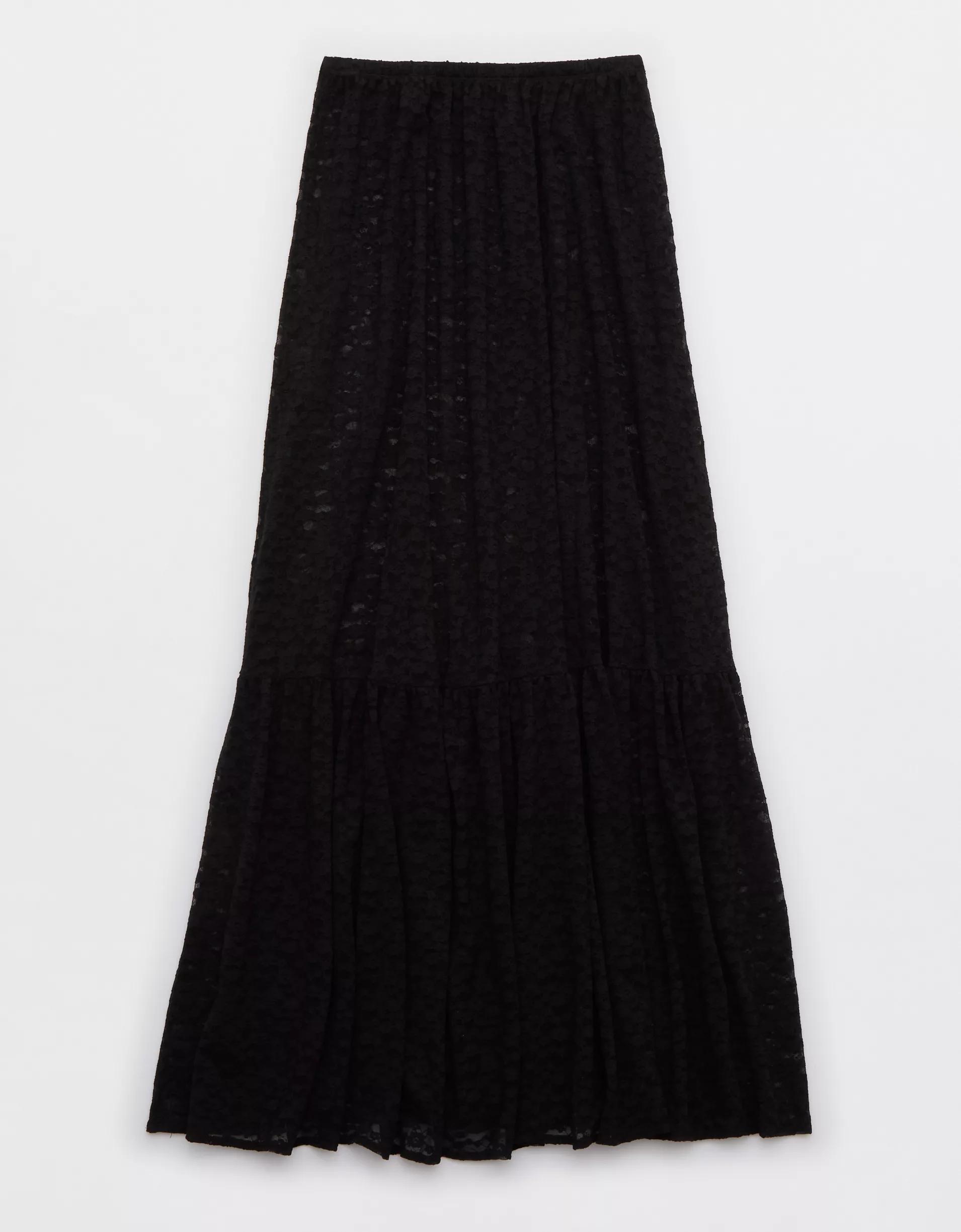 Aerie Tiered Lace Maxi Skirt Product Image