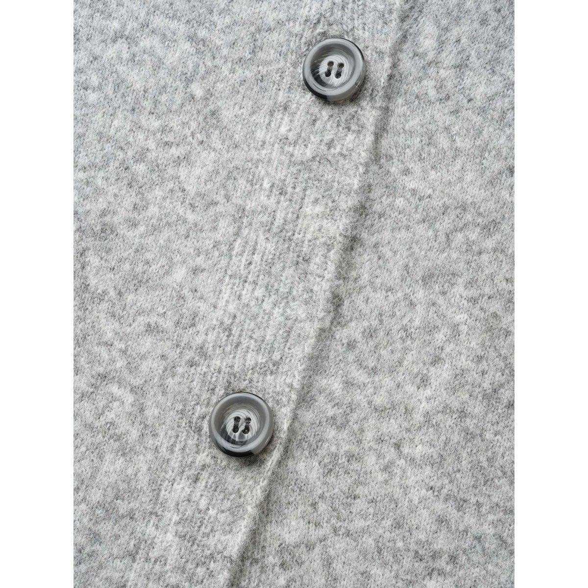 Plus Size Airy Cozy Lapel Collar Pocket Wool Cardigan LightGray Women Casual Loose Long Sleeve Everyday Cardigans BloomChic 26/4X Product Image