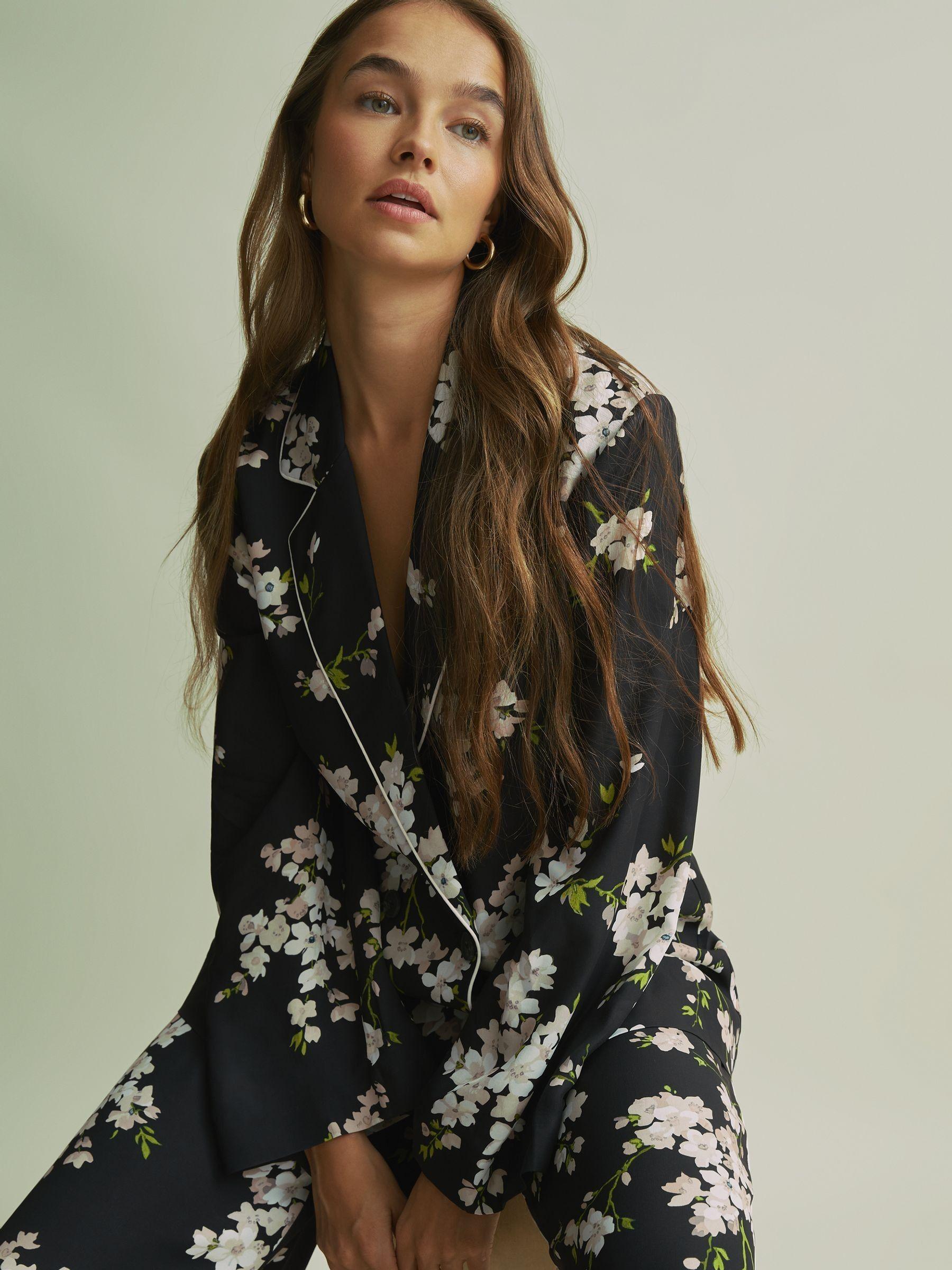 Florere Relaxed Double Breasted Black Blazer in Black Product Image