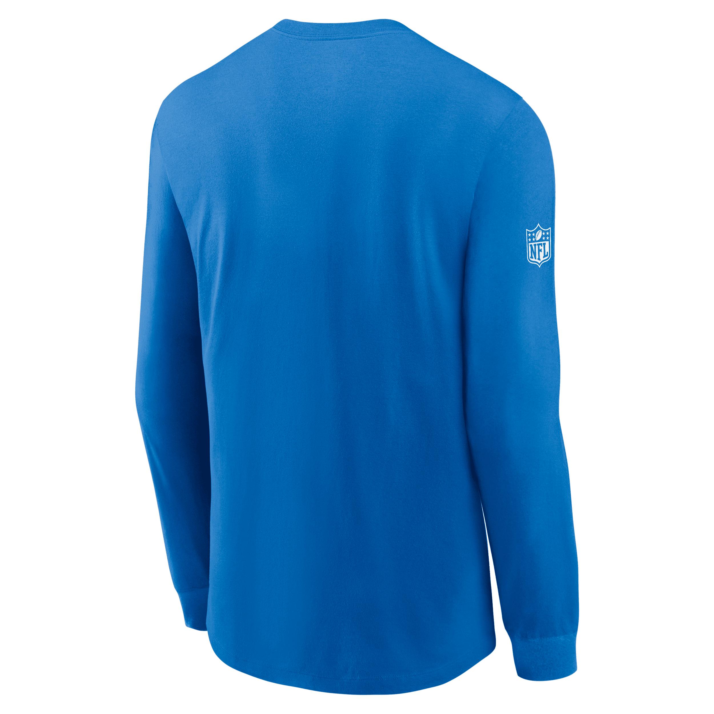 Detroit Lions Sideline Team Issue Nike Mens Dri-FIT NFL Long-Sleeve T-Shirt | 02EW45A9J-2ZH Product Image