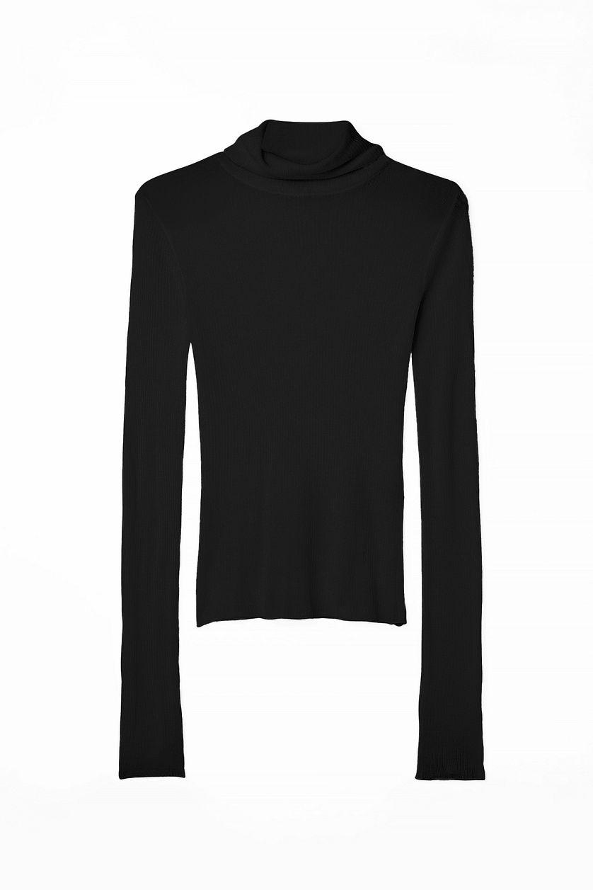 Sheer Knitted Turtle Neck Product Image
