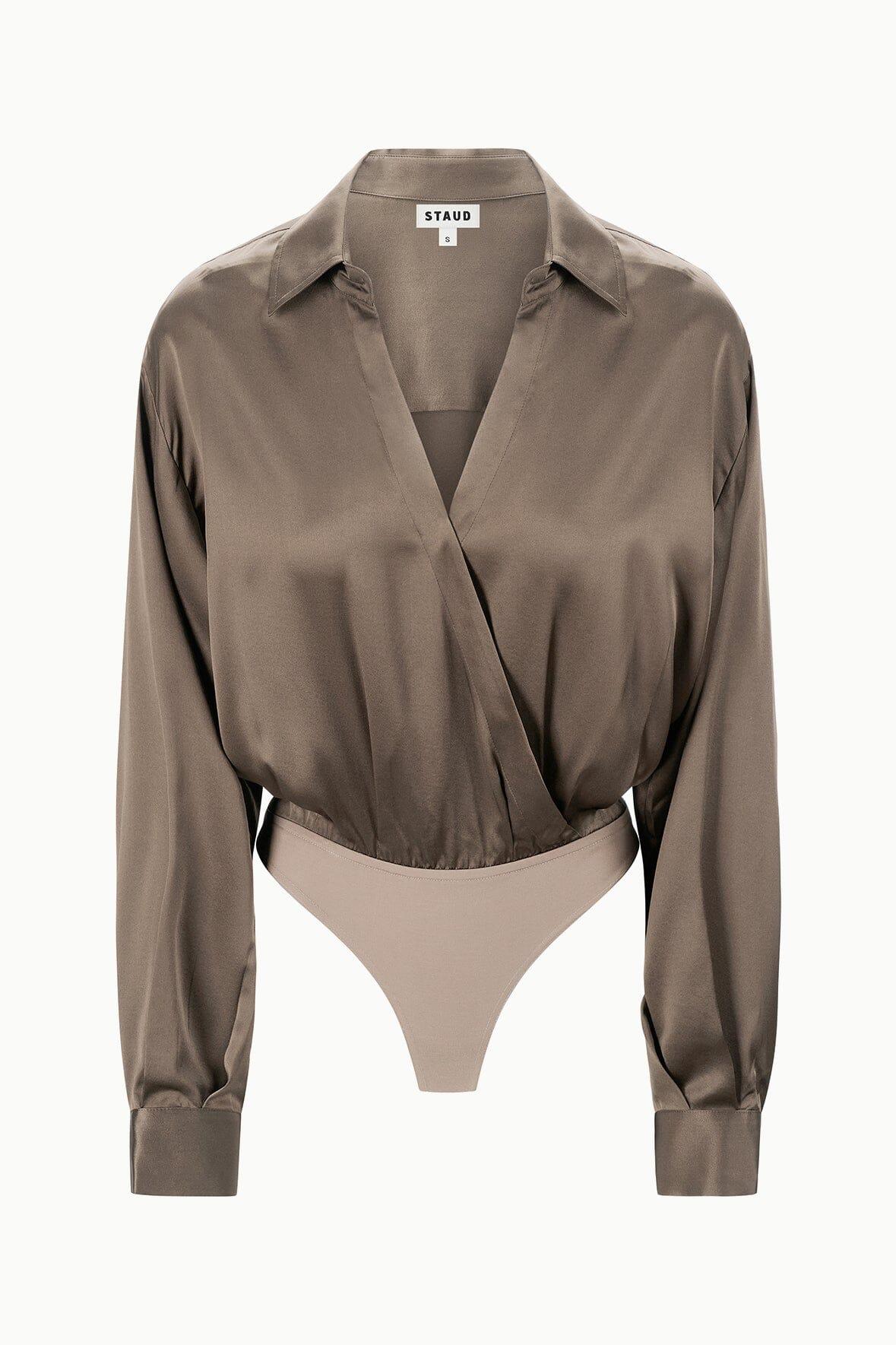 EVE SILK BODYSUIT | TAUPE Product Image