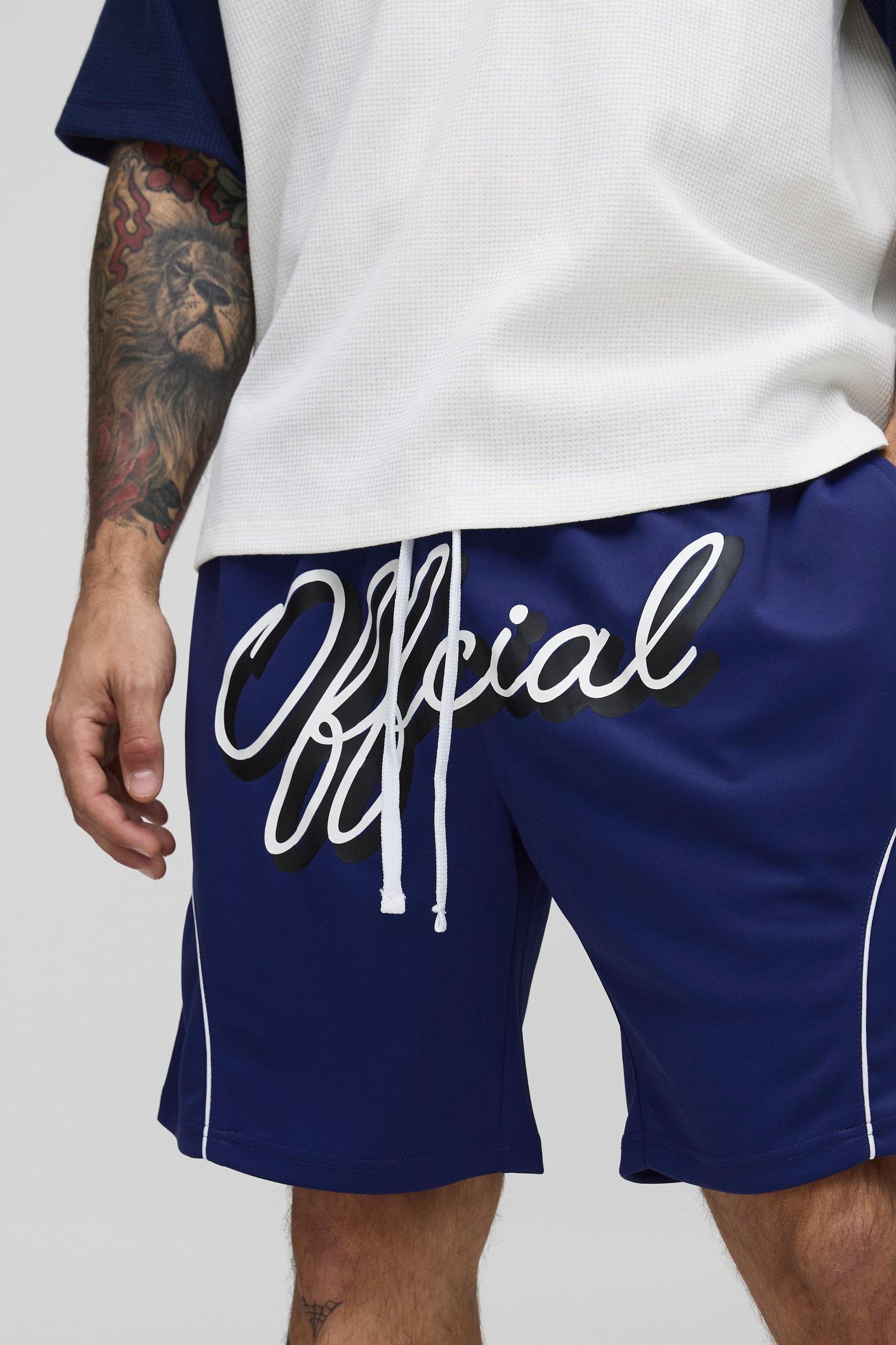 Official Relaxed Mid Length Sports Shorts | boohooMAN USA Product Image
