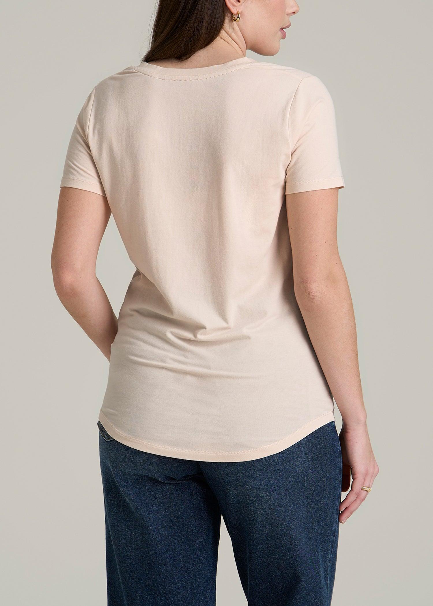 Scoop V-Neck Tee for Tall Women in Shell Female Product Image