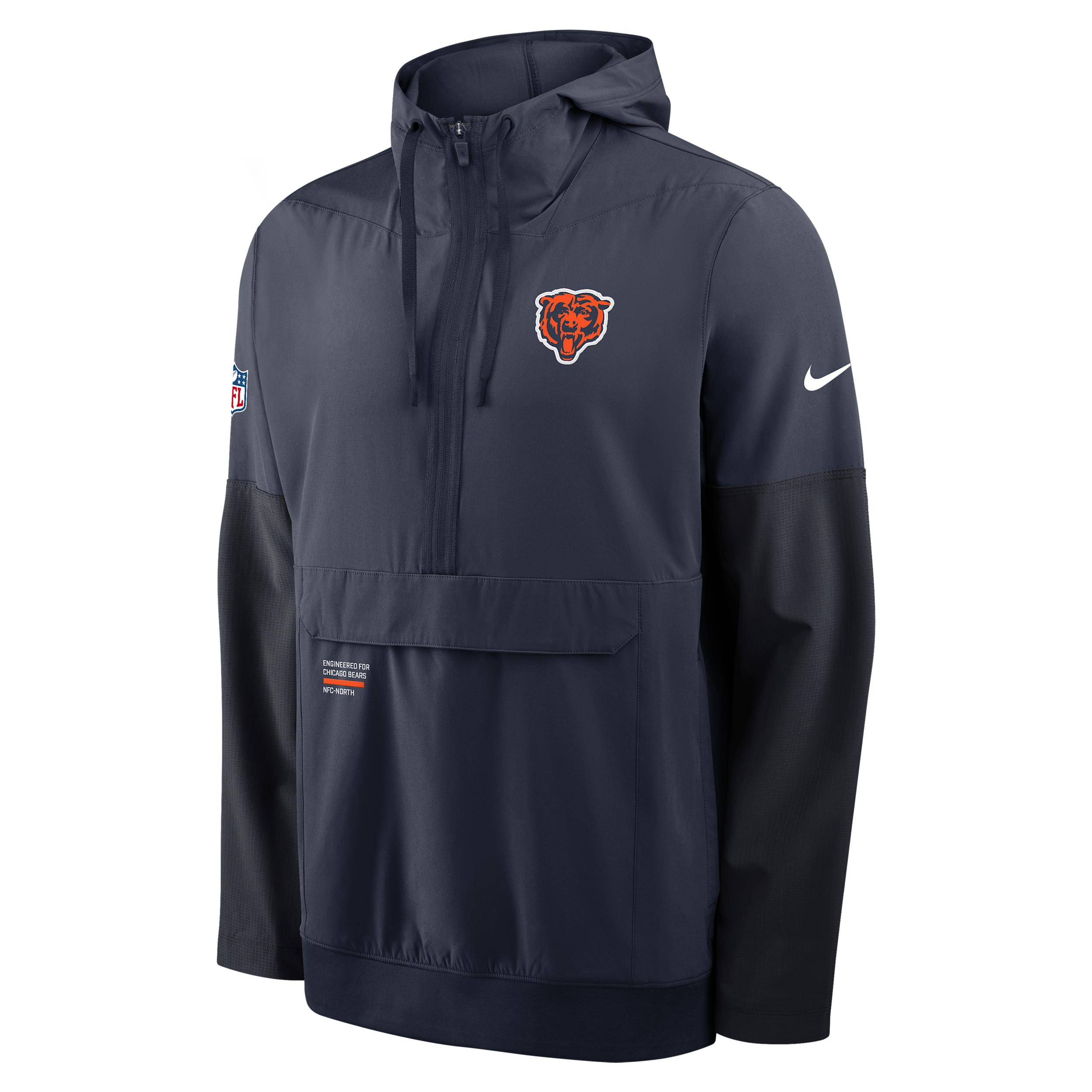 Detroit Lions Alt Option Route Anorak Nike Mens NFL 1/2-Zip Hooded Jacket | 03AT00A9J-KX4 Product Image
