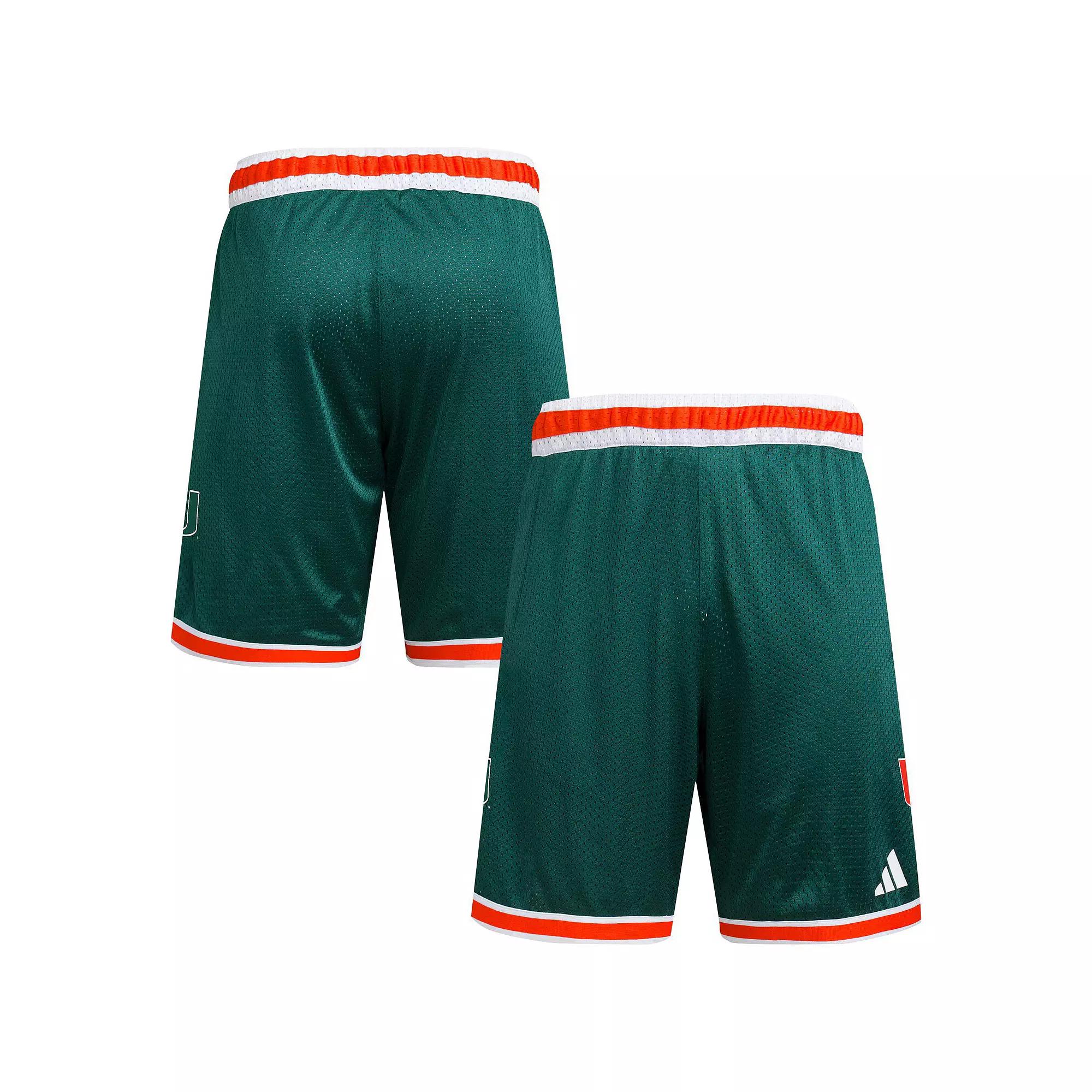 Men's adidas Green Miami Hurricanes Swingman Replica Basketball Shorts,  Product Image
