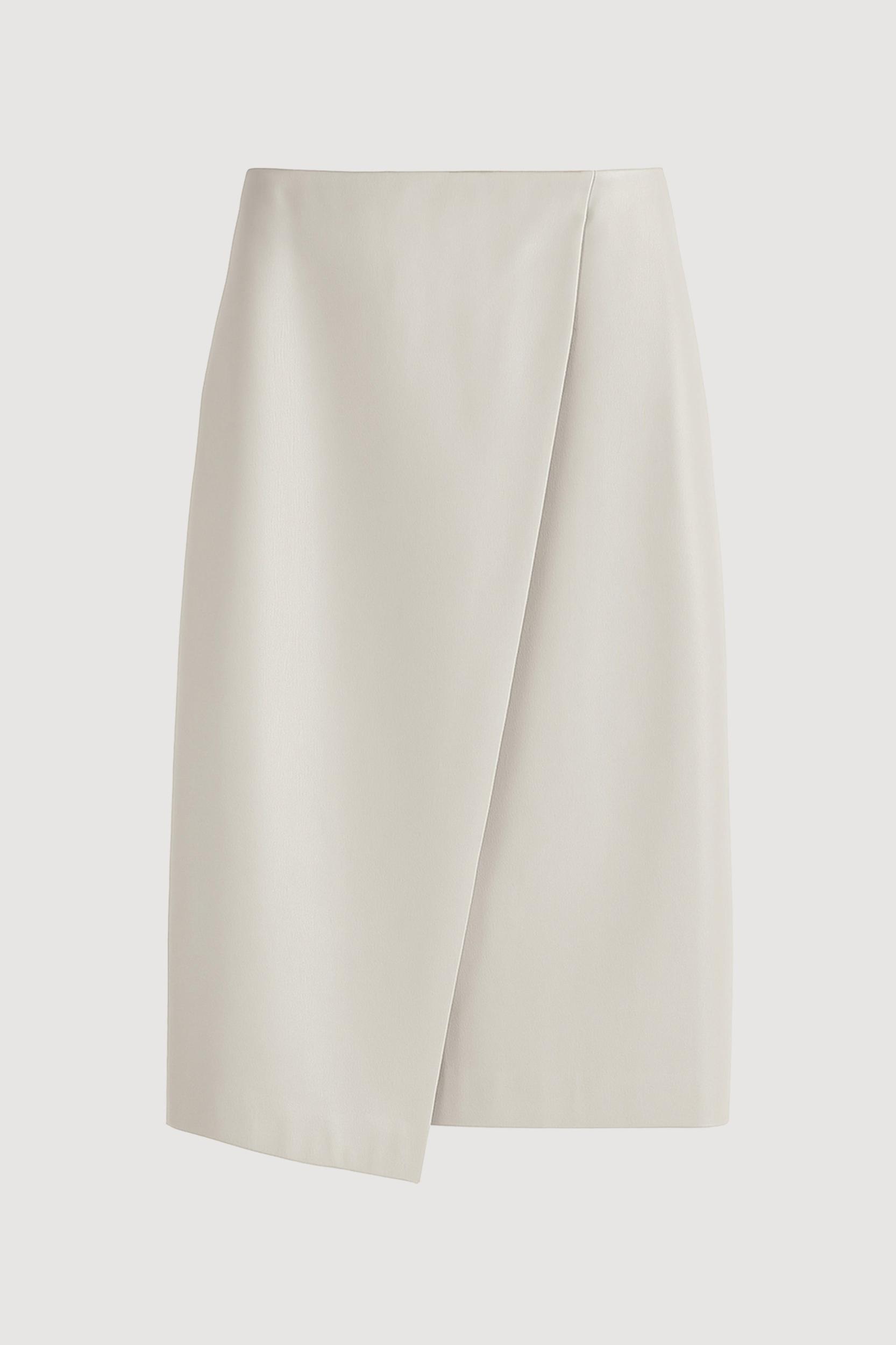 Alba Asymmetric Vegan Leather Skirt Product Image