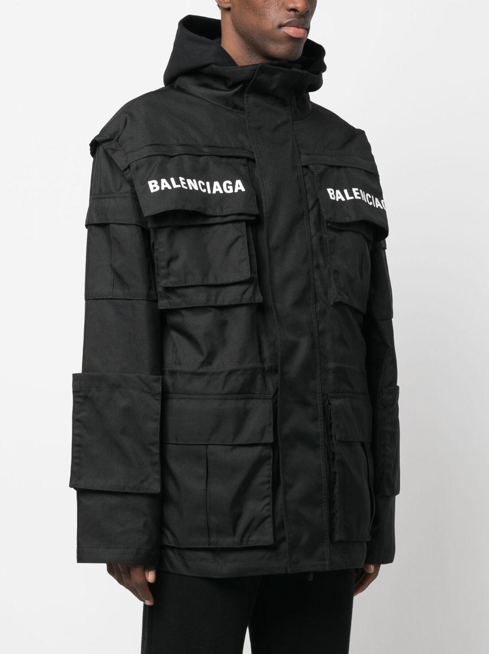 logo-print oversized technical parka Product Image