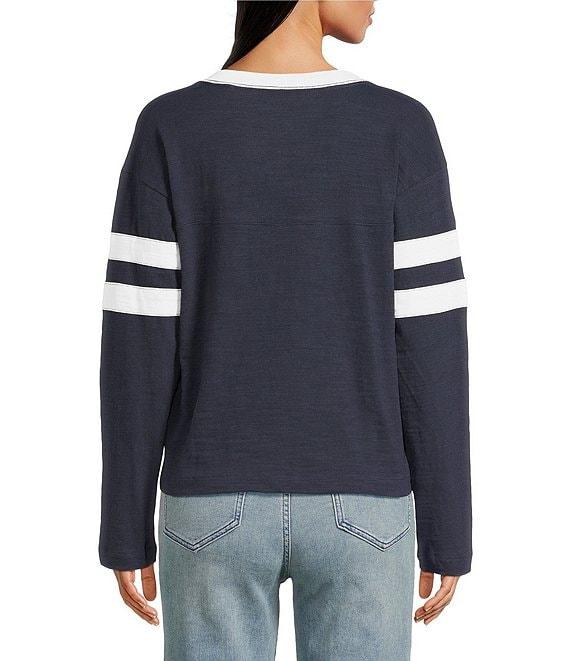 Faherty Sunwashed Crew Neck Long Sleeve Stripe Top Product Image