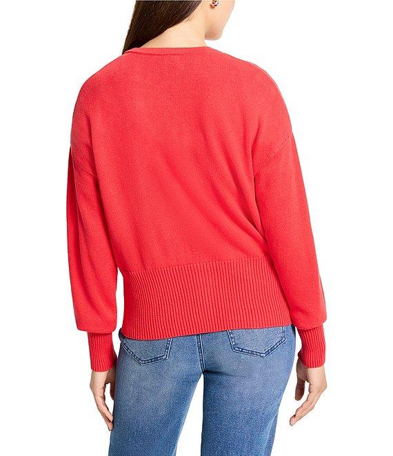 NIC + ZOE Snap It Pure Cotton Round Neck Long Sleeve Cardigan Product Image