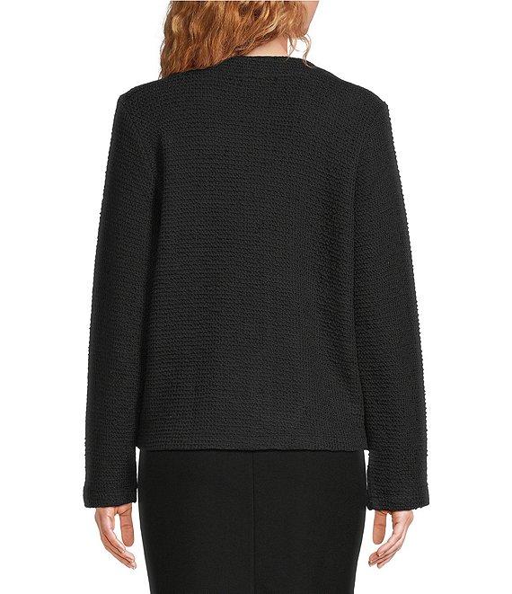 Eileen Fisher Organic Cotton Boucle Round Neck Long Sleeve Jacket Product Image