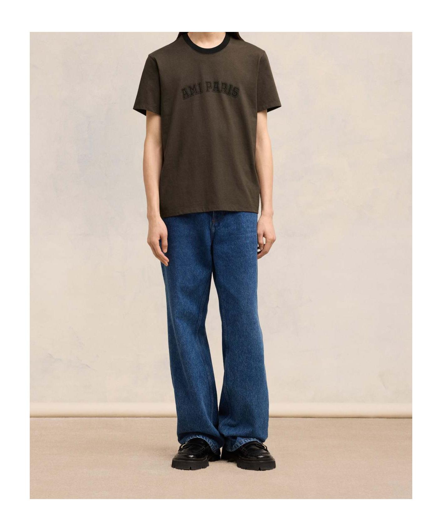 AMI ALEXANDRE MATTIUSSI Ami Paris T-shirt Brown In Dark Coffee Product Image