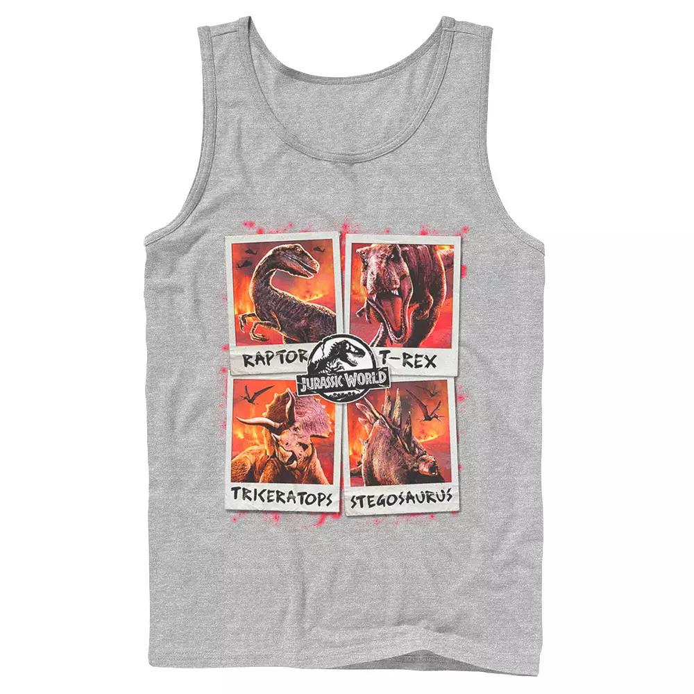Men's Jurassic World Two Dino Vacation Polaroids Tank Top,  Product Image