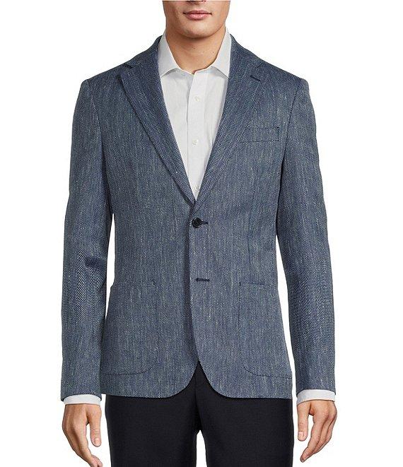 Hickey Freeman Classic Fit Linen Blend Herringbone Sport Coat Product Image