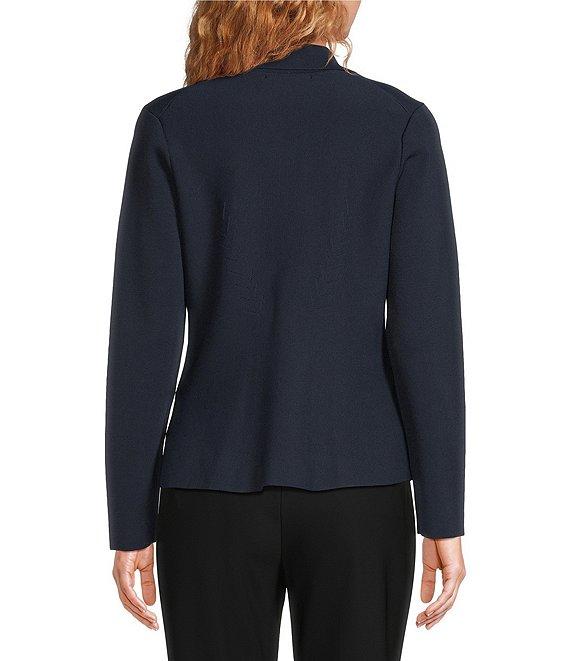 Donna Karan Crepe Yarn Notch Lapel Long Sleeve One-Button Jacket Product Image