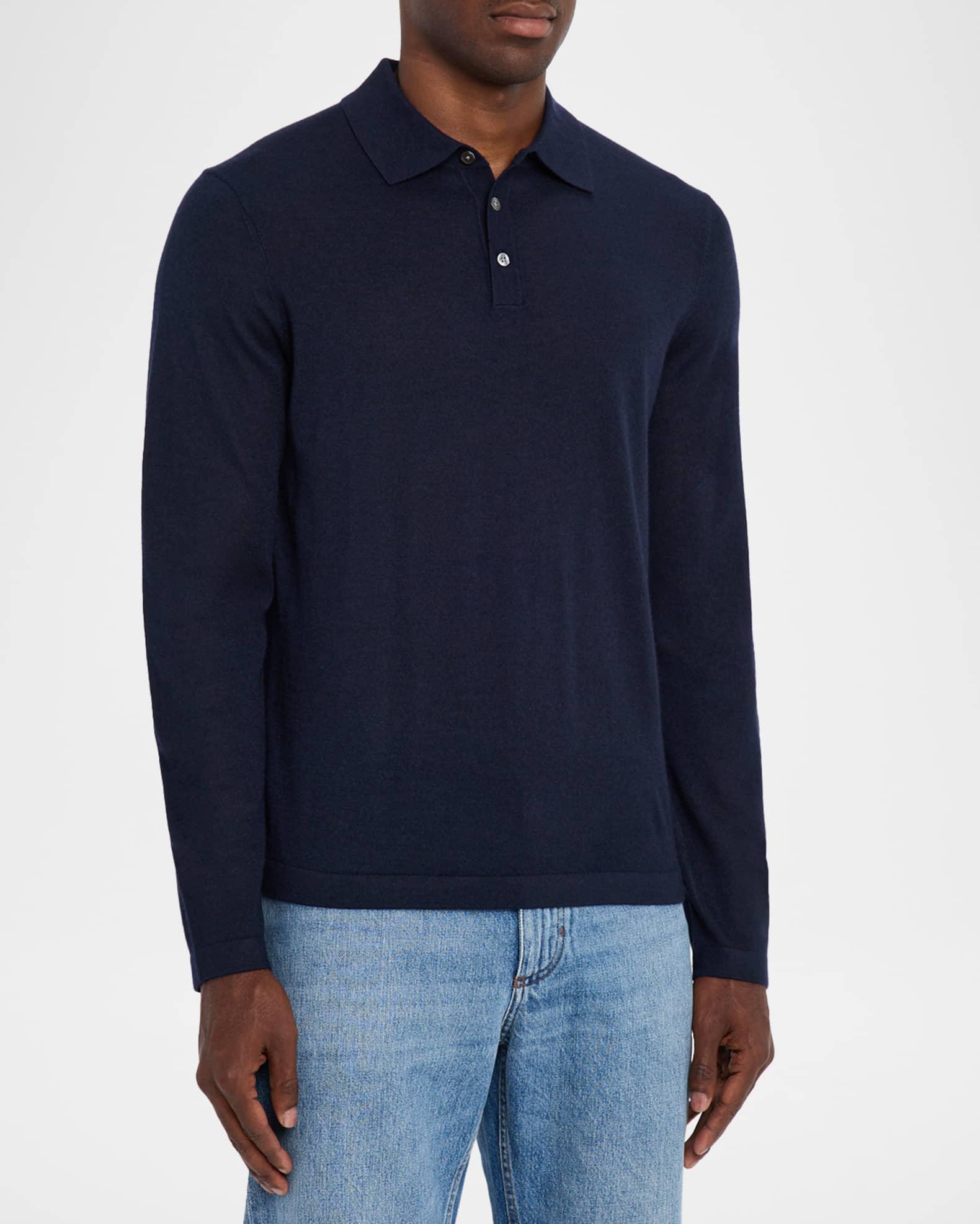 Men's Cashmere and Silk Knit Polo Sweater Product Image