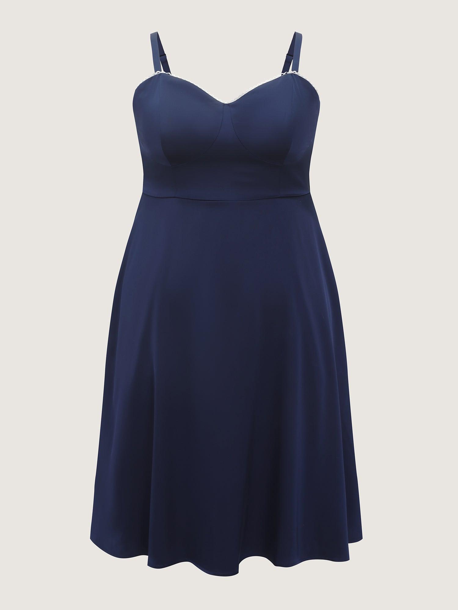 Lace Supportive Bra Fit And Flare Midi Dress Female Product Image
