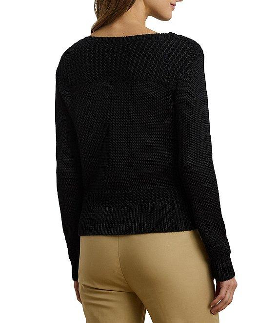 Lauren Ralph Lauren Knit Boat Neck Long Sleeve Top Product Image