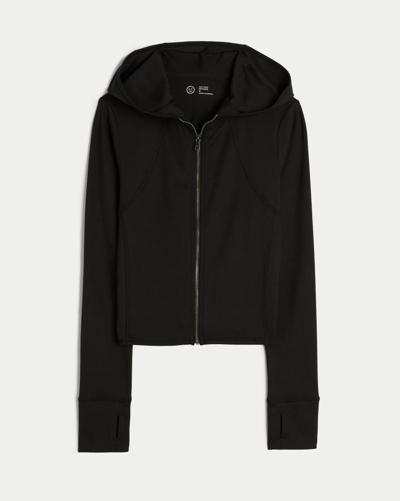 Gilly Hicks Active Recharge Hooded Crop Zip-Up Top Product Image