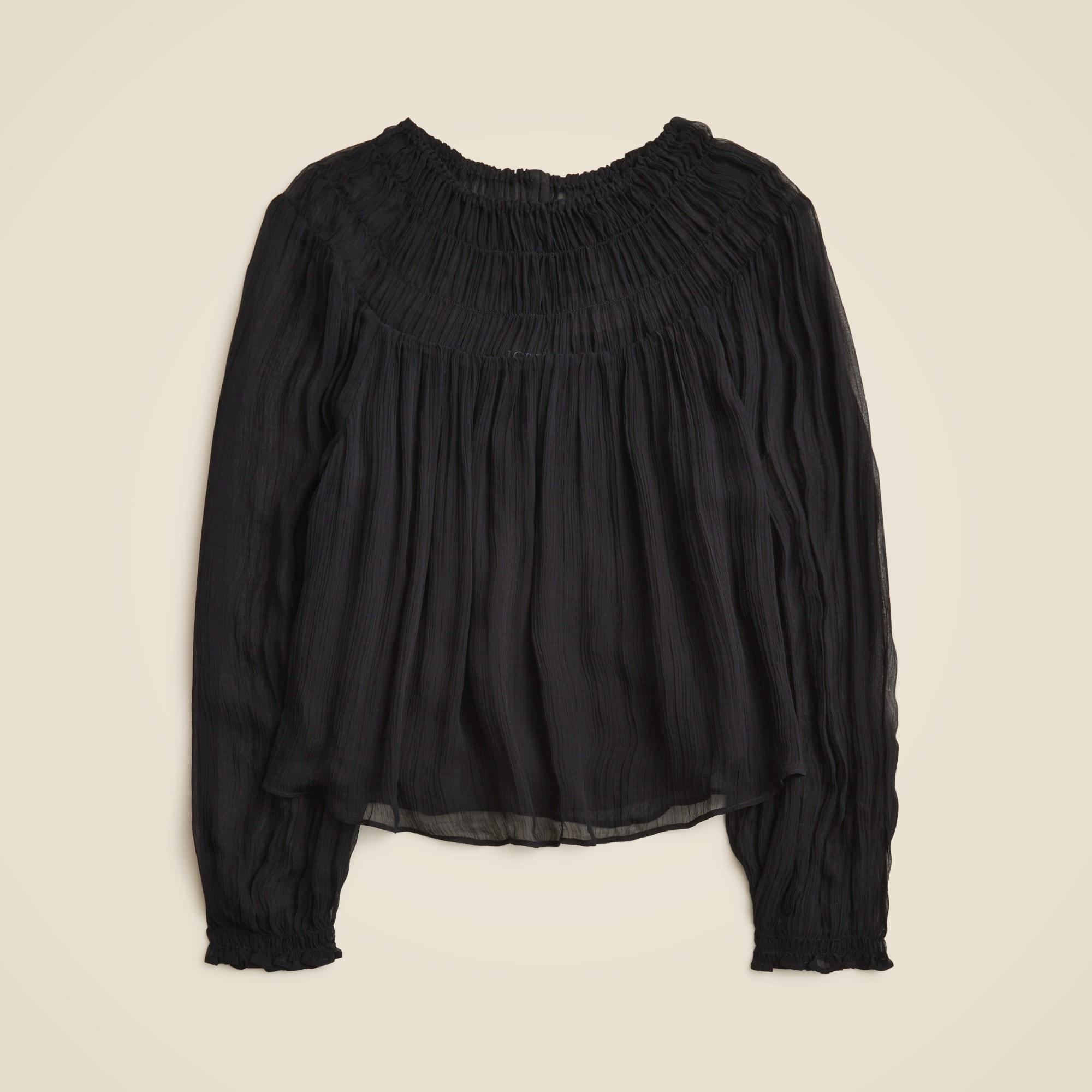 Drapey shirred top in crinkle cupro Product Image