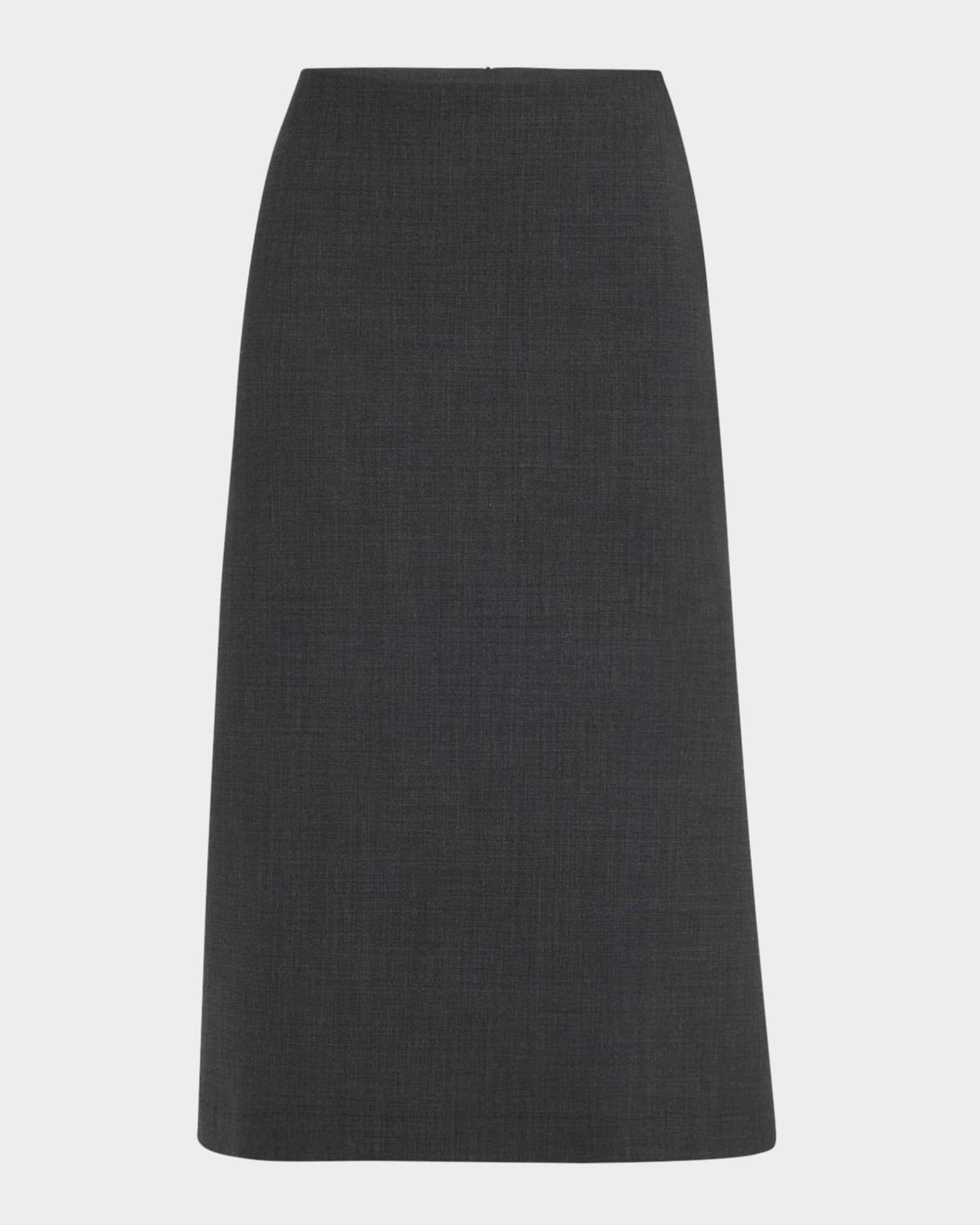 Seamed A-Line Midi Skirt Product Image