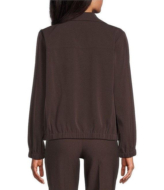 Allison Daley Pine Grove Long Sleeve Point Collar Zipper Front Jacket Product Image