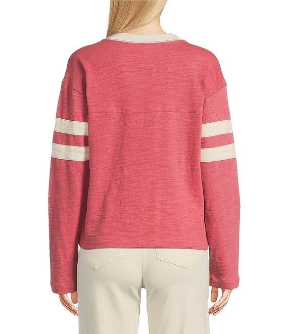 Faherty Sunwashed Crew Neck Long Sleeve Stripe Top Product Image