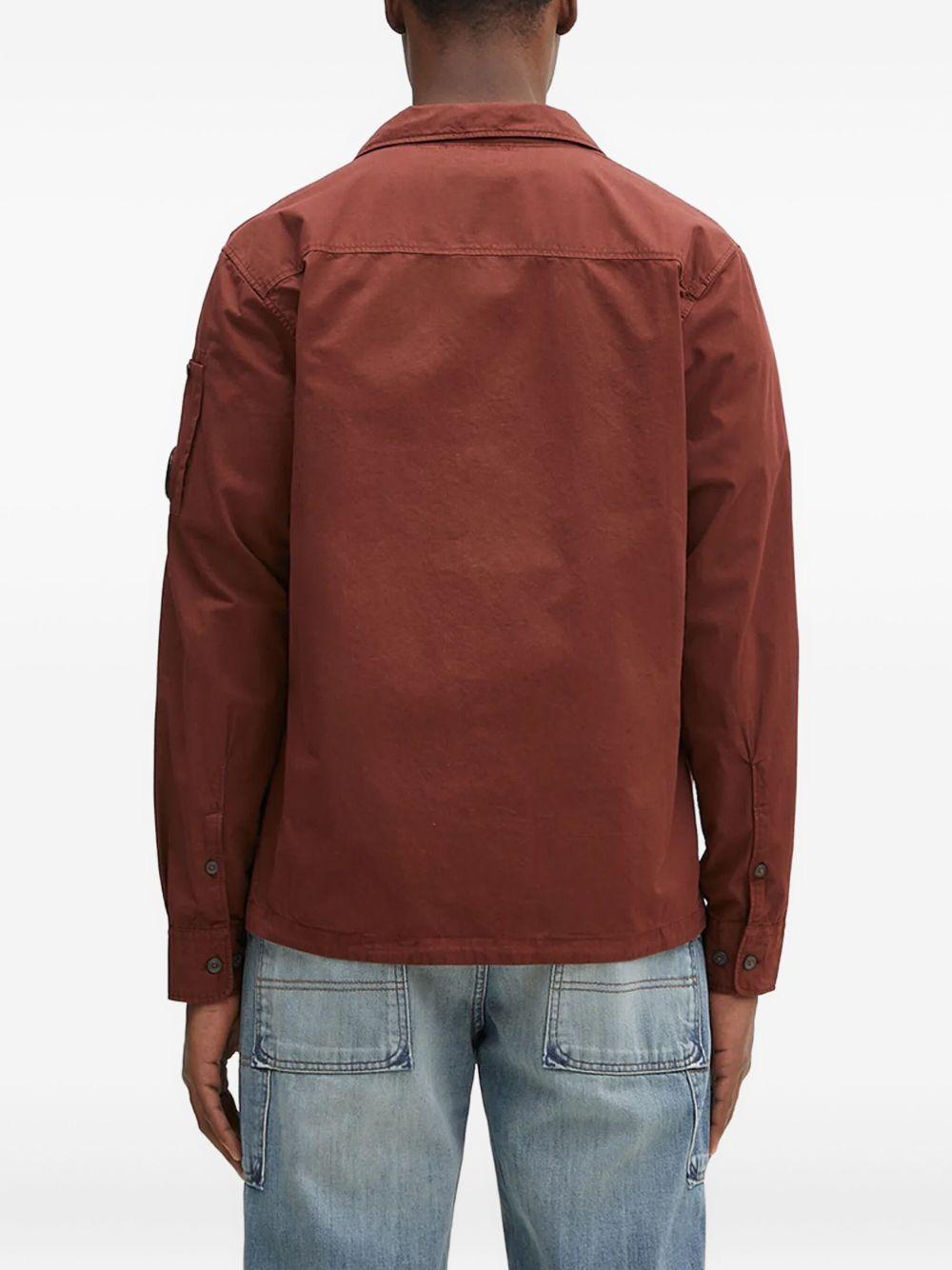 gabardine zip-up shirt jacket Product Image
