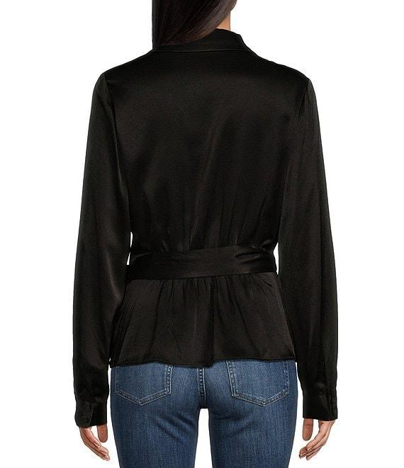 Guess Karley Long Sleeve Tie Side Wrap Top Product Image