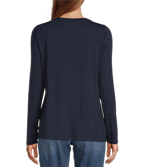 L.L.Bean Soft Stretch Knit Supima® Cotton Blend Scoop Neck Long Sleeve Tee Shirt Product Image
