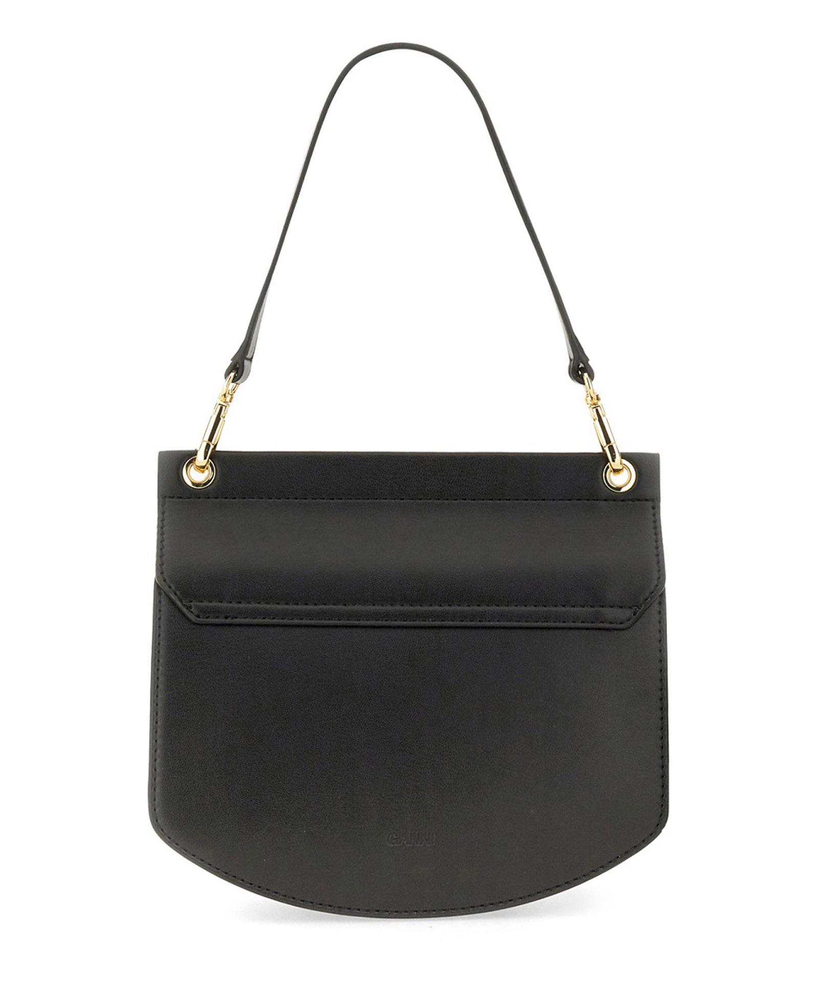 GANNI Small Shoulder Bag With Adjustable Strap And Gold-tone Hardware In Black Product Image