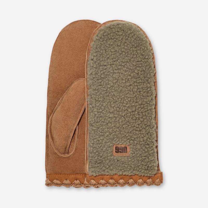 UGG Womens UGGfluff Scalloped Mitten Leather/Fleece Product Image