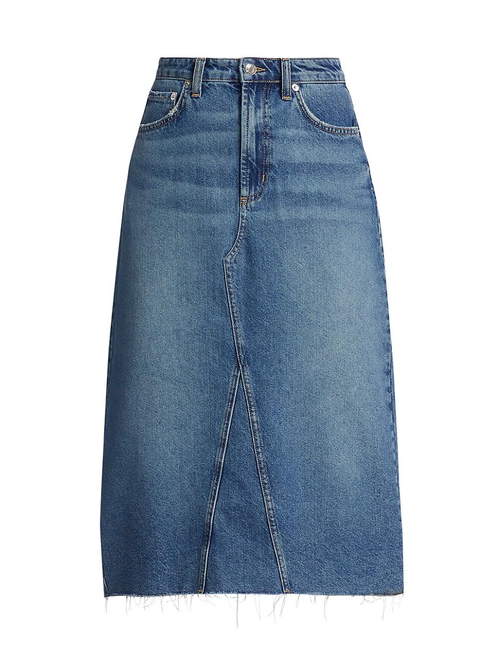 Womens Highland Denim Midi-Skirt Product Image