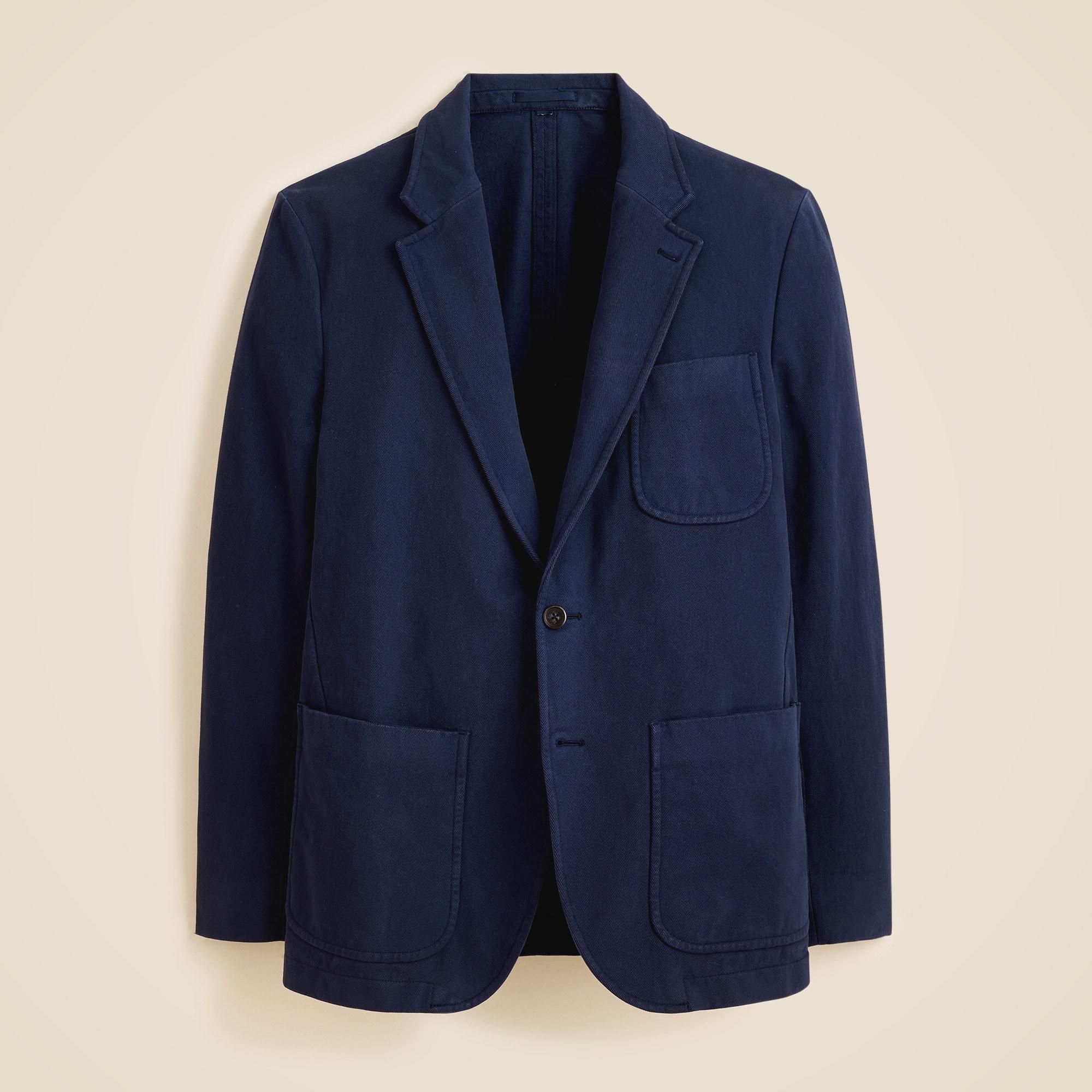 Relaxed-fit suit jacket in garment-dyed Italian cotton twill Product Image